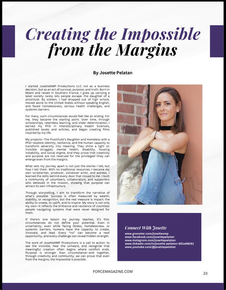 Force Magazine article about Josette Pelatan